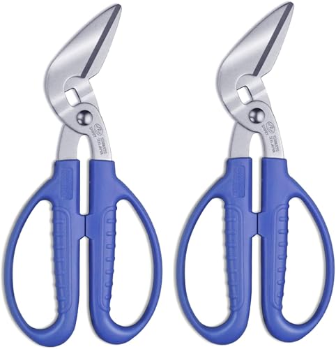 CANARY Tijeras de cartón corrugado, tijeras pesadas para manualidades, hoja japonesa de acero inoxidable, fabricadas en Japón, azul (juego de 2