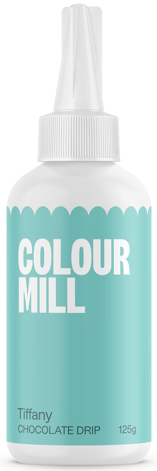 Colour Mill Choco Drip Tiffany, Drip Cake Glaze, Easy-Melt Chocolate Drip for Cakes, Cookies, Macarons, Ice Cream, Cake Pops, Strawberries, and Cake Decorations - 125g