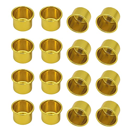 20 Pcs Golden Metal Candle Cups Holders Candlestick Liners Inserts Aluminum Tealight Cups Candle Drip Protectors Catchers for Lamp or Candle Making
