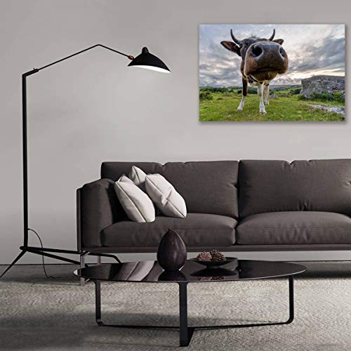 Impression sur toile Highland pour habiller un mur vide avec une décoration murale animaux de salon