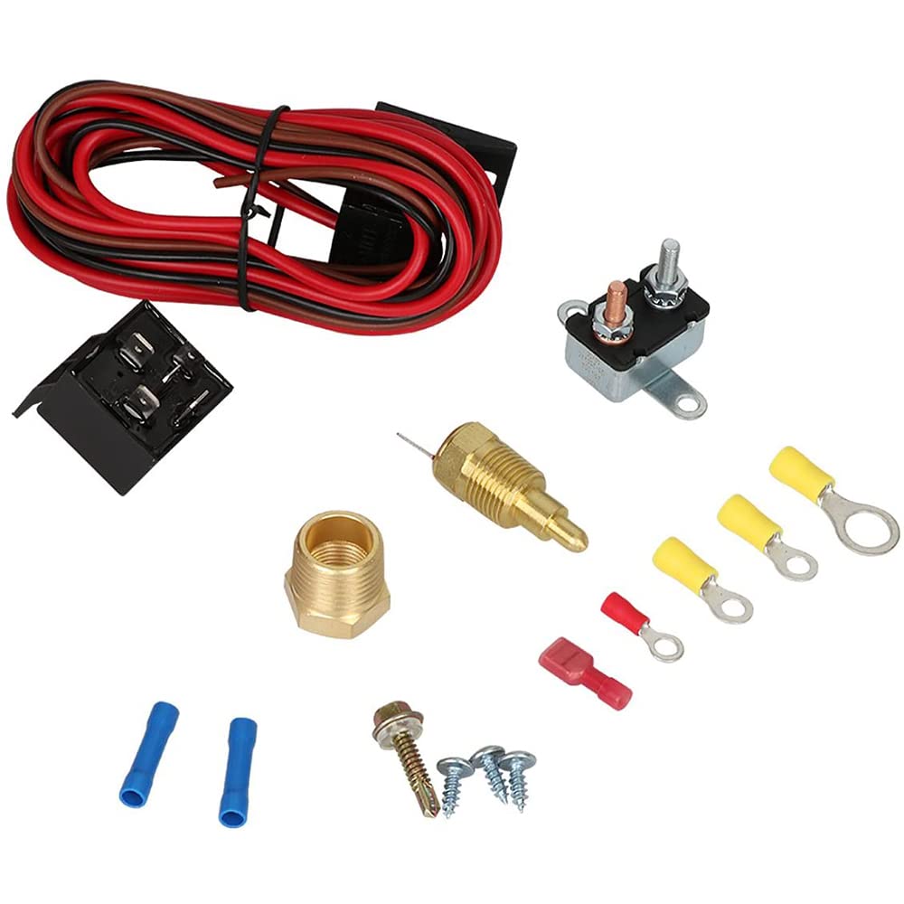 175-185 degrés Kit de Thermostat de Ventilateur de Refroidissement électrique Capteur de température Interrupteur de température 40 50 60 amp Kit de Relais