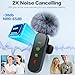 ZealSound Mini Microphone for iPhone with LED Display,Wireless Lavalier Mic with USB-C/Lightning/USB - Noise Reduction & Echo Effect,6 Windscreen Furry Muff Mics for TikTok,Podcast,ASMR,YouTube Videos