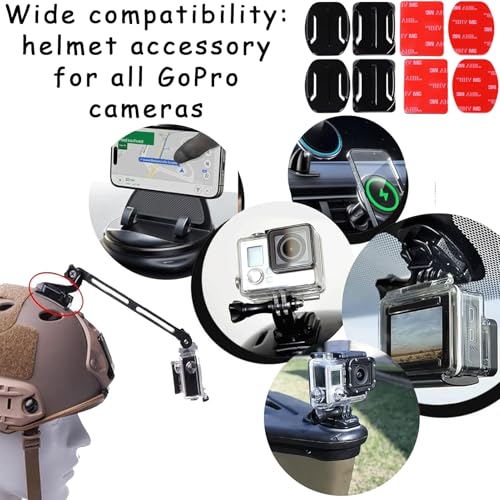 8 soportes adhesivos Go Pro, soporte para casco, Go Pro, soporte para casco Go Pro, Go Pro Mount, fijación curvada para casco 3M, compatible con cámaras de acción Go Pro Hero 3 3+4 5 6 7 8 9 10 11 12 - imagen 5
