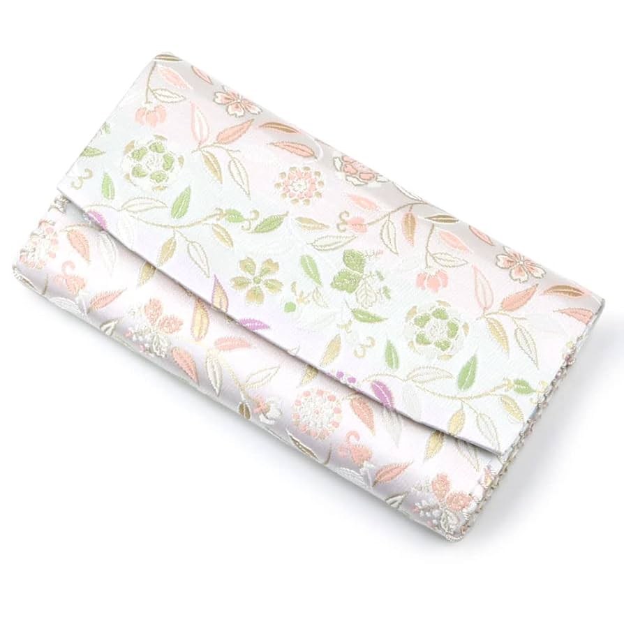 袱紗挟み　優雅錦　蔓　小花　【新品未使用箱付き】 Amazon | 芳香園 茶道 懐紙入れ 三つ折 帛紗ばさみ 正絹 (花文