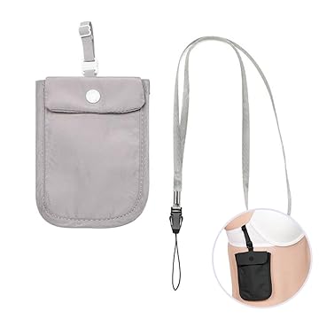 Bolsa De Segurança Antifurto Oculta Fixa No Sutiã Para Mulheres, Bolsinha Para Viagem Porta Cartão Dinheiro E Documento - Heisil (CINZA)