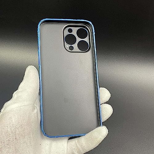 Étui en cuir crocodile iPhone 14 Plus bleu Nil idéal pour le bureau - 5