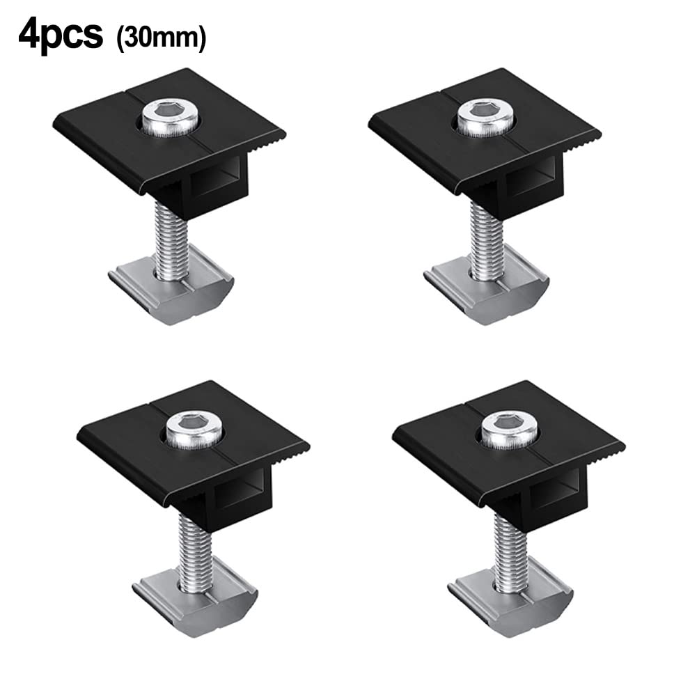 FAXIOAWA 4 Pezzi Staffe per Pannello Solare Kit Morsetto Medio Staffe per Morsetto per Pannello Solare Altezza Modulo 30mm Supporto Z Staffa per Pannello Solare per Pareti del Tetto