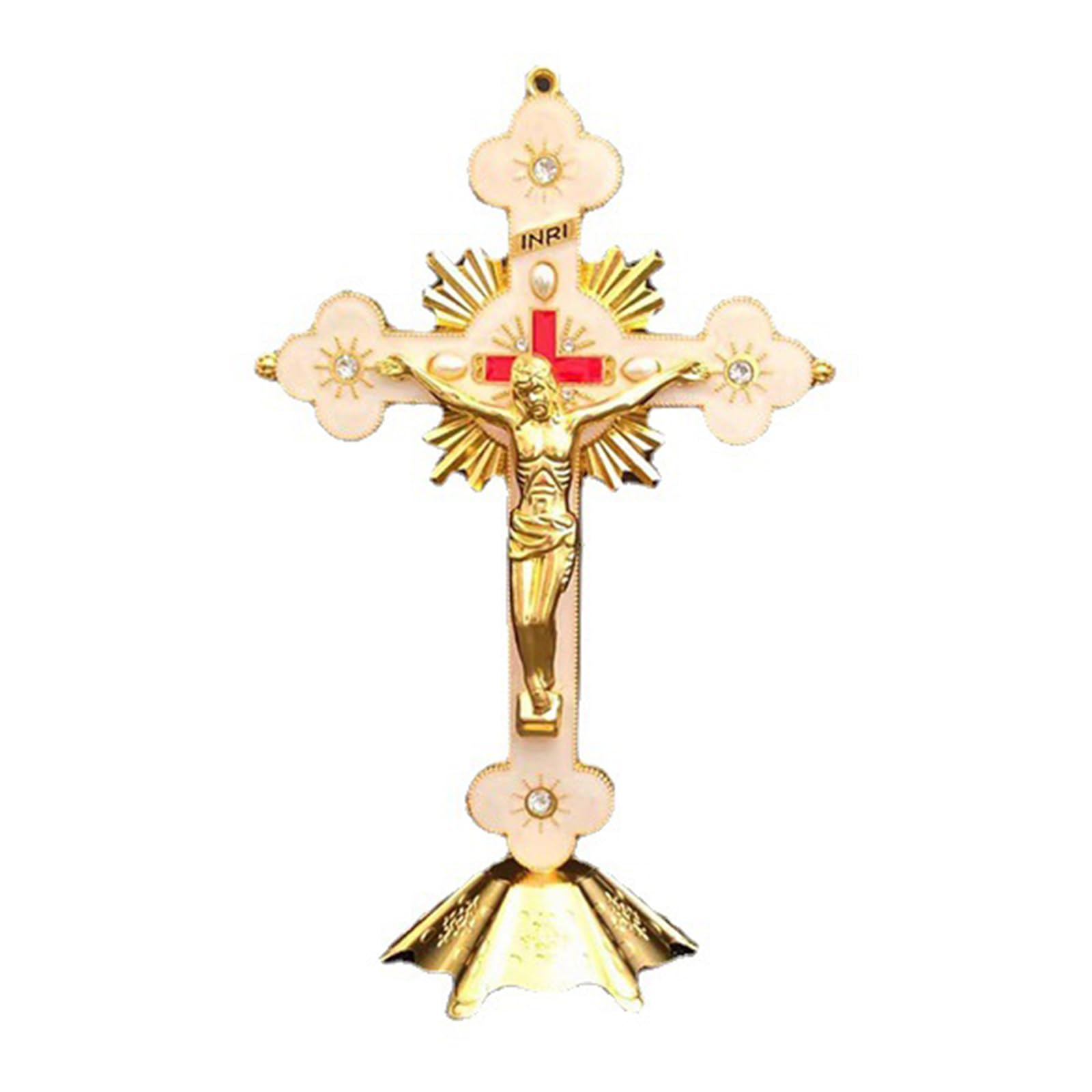 Croix Phosphorescente De Table - Décoration Catholique Brillante Dans Le Noir - 13.2x8 Cm - Matériau PP Durable