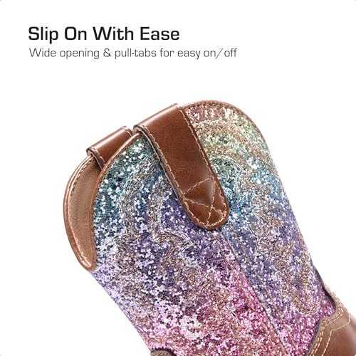 image for DREAM PAIRS Toddler Little Boys Girls Cowboy Boots Kids Western Square