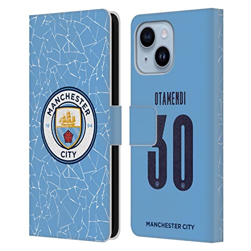 Étui en cuir de qualité pour iPhone 14 Plus maillot Manchester City
