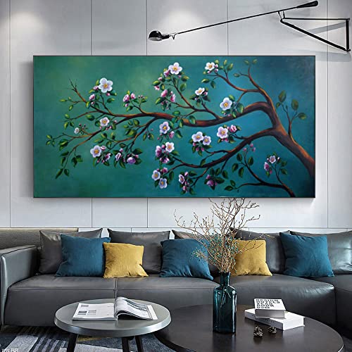Peinture paysage fleur KEBIA toile 30x60cm sans cadre pour decoration murale salon