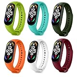 SZBAMI 6 Pack Bands Replacement for Mi Band 7 Strap Wristbands Compatible with Xiaomi Mi Band 7 Smartwatch Accessories Colorful Bracelet for Women Men Silicone Smart Watch Xiaomi 7 Wrist Band