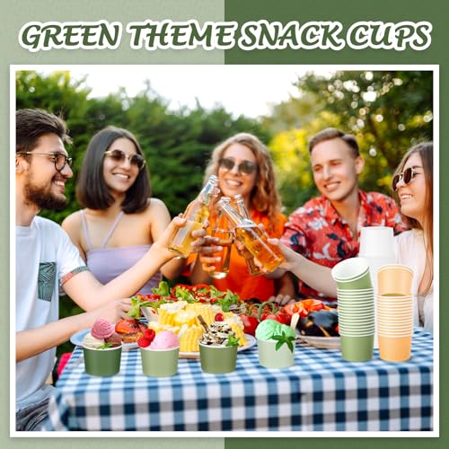 Image of Nuenen 180 Pcs Disposable Ice Cream Cups Bulk 8 oz, Sage Green