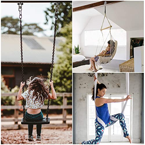 Image of Heavy Duty Swing Hangers for Wooden Sets 2000 LB Capacity Hammock Hanger 360 Swivel Stainless Steel Swing Hardware Accessories 2 Packs for Porch Playground Yoga Heavy Bag