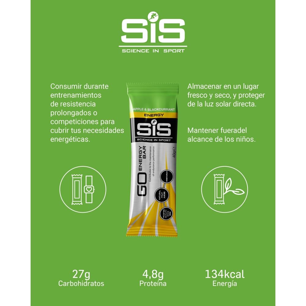 Science in Sport GO Energy Bar Mini, Manzana y Grosella Negra, 30 x 40g
