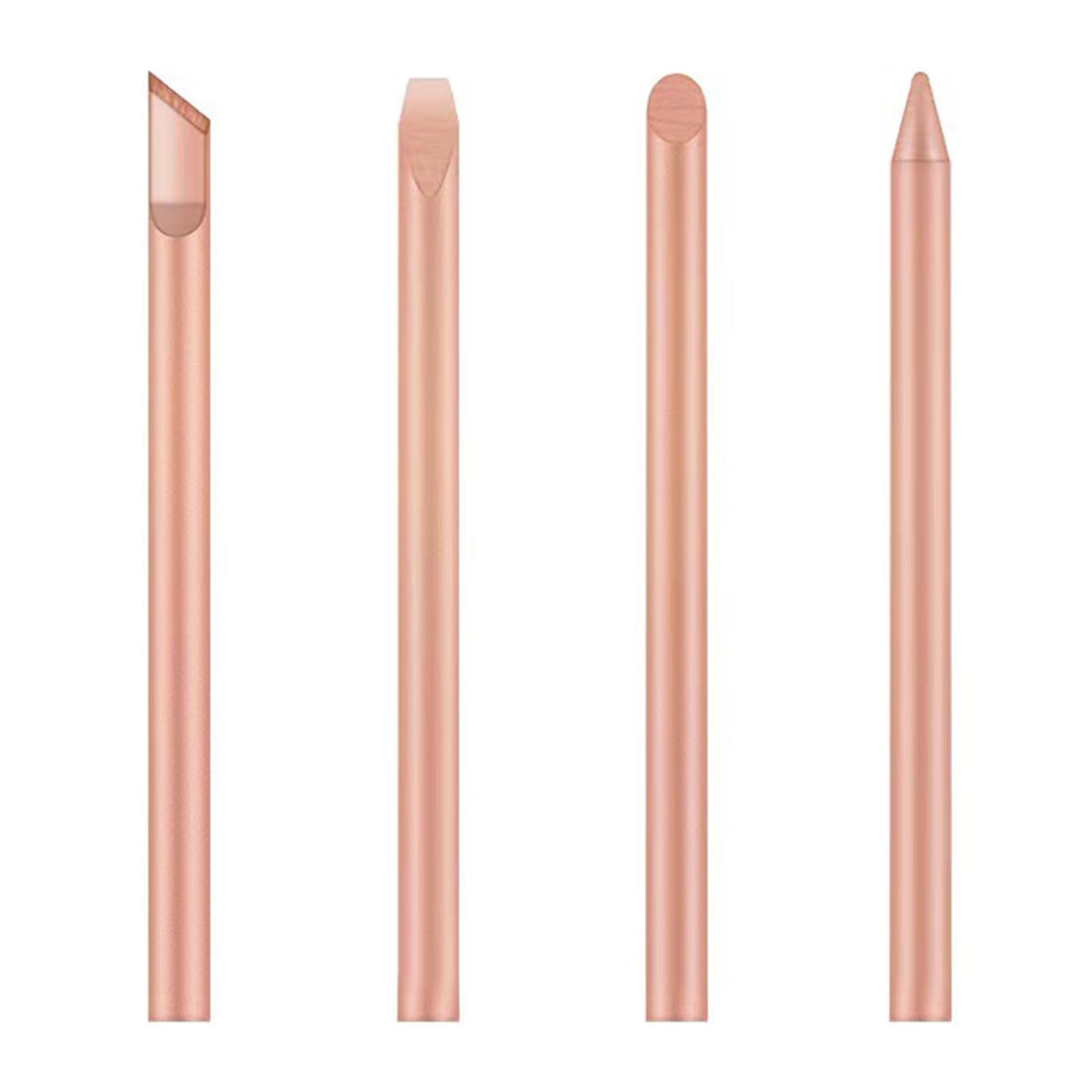 of 4 Solder Tips in Copper Soldering Iron Tips for Fast Heat Transfer 30W 40W 60W External Heat Irons Welders Solder Tip