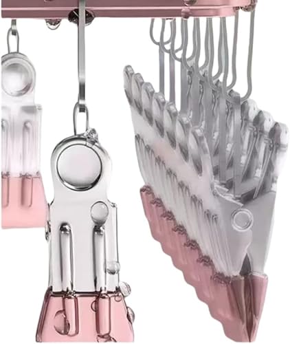 Miniatura 3 de Perchas de metal con 36 clips, resistente al viento, gancho para ropa interior, clip plegable para ropa interior, para calcetines, brasieres (rosa)
