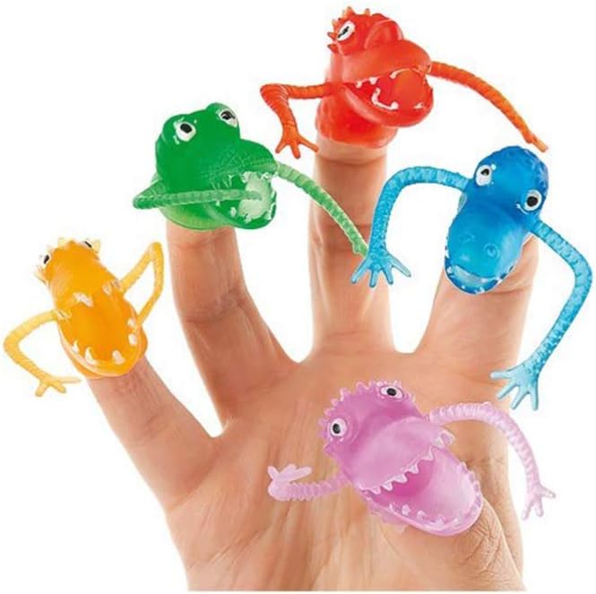 Tomaibaby Dinosaur Finger Puppets 10Pcs Colourful Plastic Toy Set for Kids Party Bag Fillers and Educational Play Small Size for Little Hands - Image 5