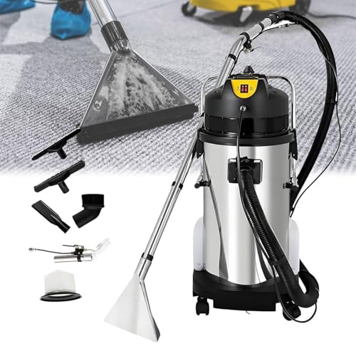 HaiZethonic Máquina Limpieza Alfombras Comercial,Máquina Limpiadora Alfombras,Alta Succión con Acero Inoxidable Y Ruedas,para Alfombras,Suelos Y Detalles Automáticos 20L