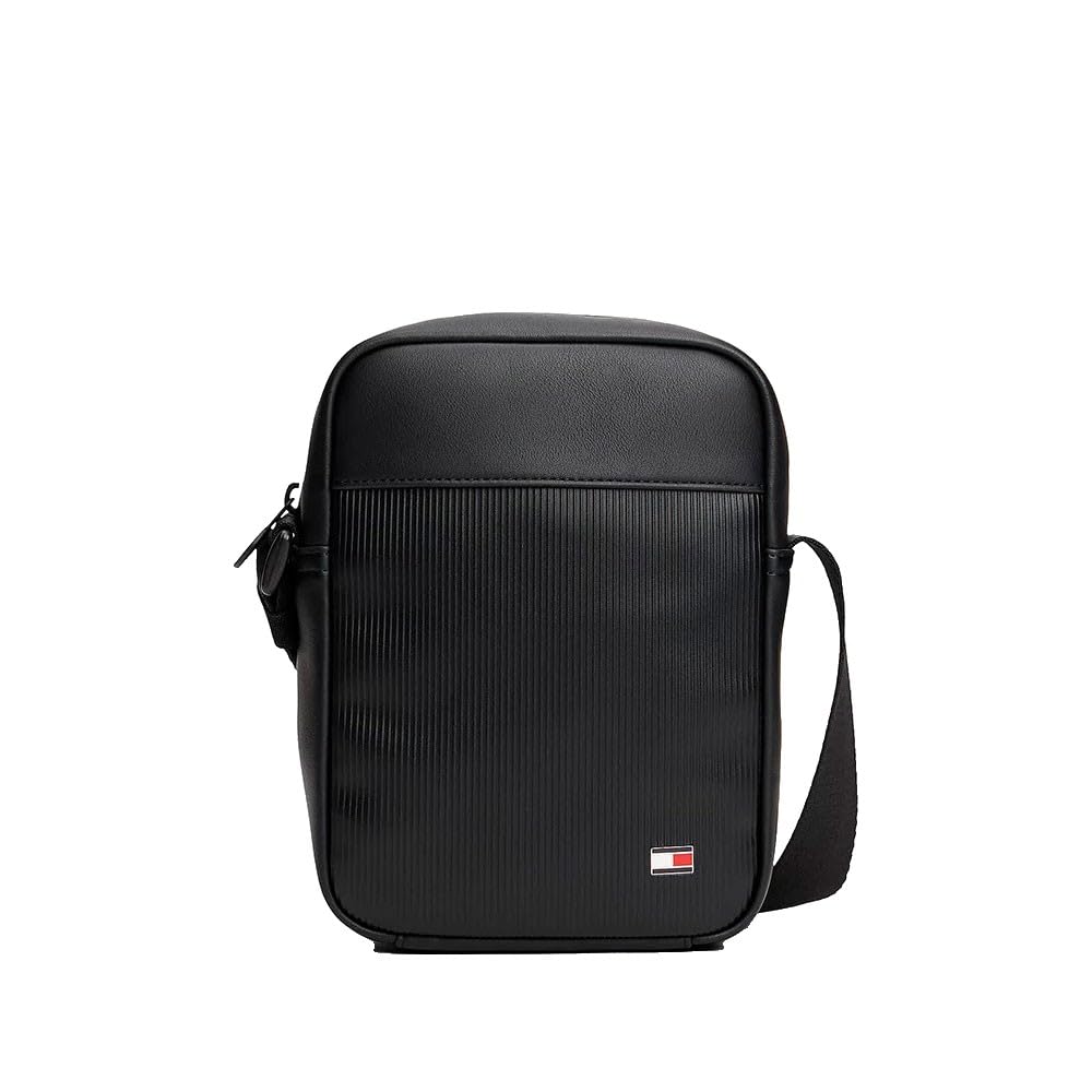 Tommy Hilfiger TH FLAG MINI REPORTER AM0AM14015 Crossover, da uomo, nero, taglia unica, Nero (Nero), One Size