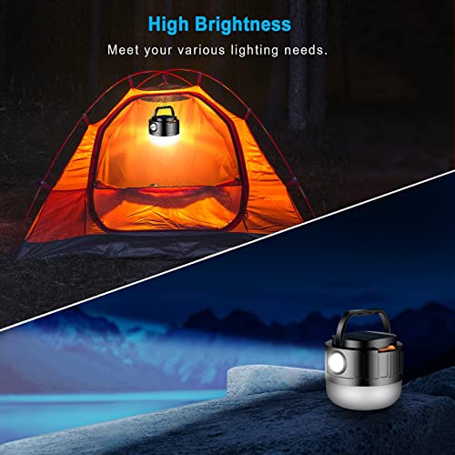 Solar Led Camping Lantern, Usb Rechargeable Camping Lamp Flashlights & Power Bank, Camping Light Waterproof Portable Outdoor Tent Light For Hurricane, Power Outages, Home, Hiking Fishing Camping #TOP5
