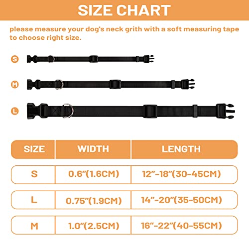 Image of Adjustable Dog Collar Black Nylon Dog Collar Martingale Collar for Dogs with Quick Release Buckle Classic Pet Collar for Small Medium Large Dogs (Small 1 Pack, Black)