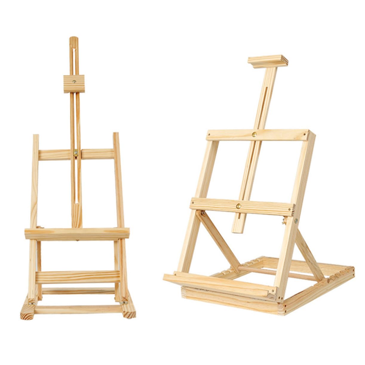 Kiefernholz Tischstaffelei für Kinder und Künstler Verstellbar | Holz und Metall, für Zuhause oder Fitnessraum, Schlichtes Klassisches Design mit Präsentationsfunktion