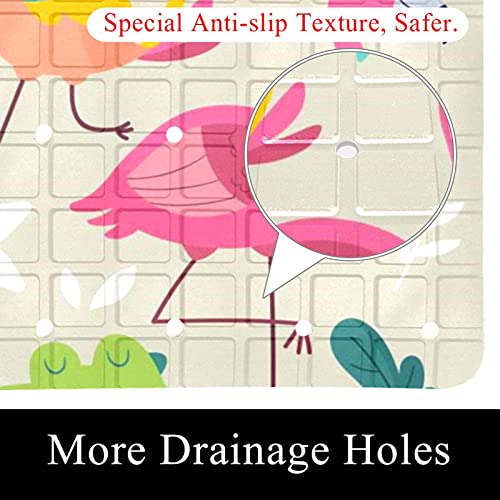 Tapis de bain antidérapant avec ventouses et trous de drainage pour la douche