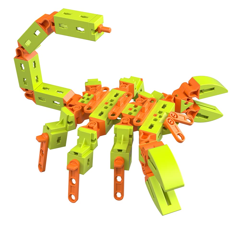 fischertechnik 563576 ADVANCED Animal Friends – Bausatz für Kinder ab 6 Jahren, Motorikspielzeug aus nachhaltigem Bio-Polyamid, mit 5 beweglichen Tiermodellen, Grün