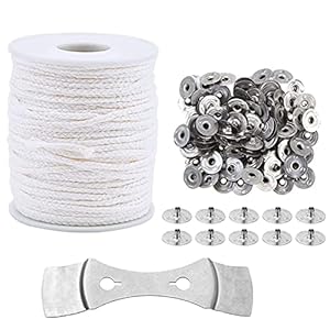 TaimeiMao 61m Kerzendochte Baumwolle,Dochte für Kerzen,Geflochtene Flachdocht,Naturkerzendocht,BioKerzendocht,Flachdocht…