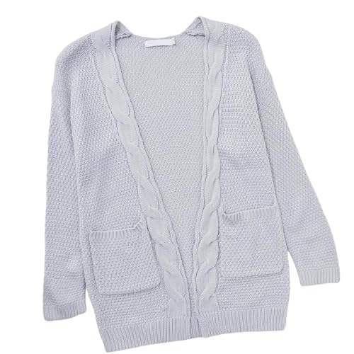 Girls' Daily Knitted Cardigans,Open top Dual Pocket Design, Comfortable for Campus wear