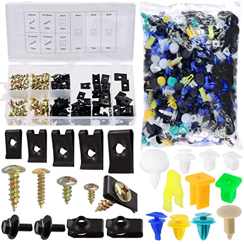 Assortiment boulons de carrosserie et clips auto pour remplacer les agrafes cassées