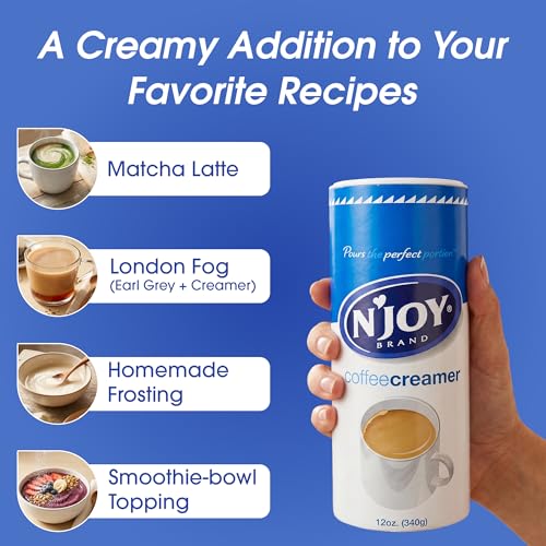 Image of N'Joy Non Dairy Coffee Creamer, 6 Canisters (12 oz each) with EZ Pour Spout