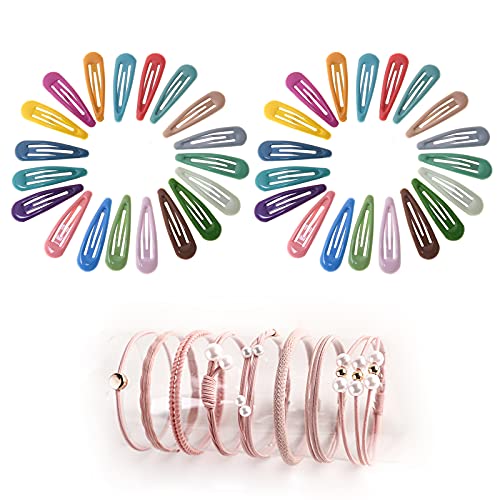 48 Fermagli per Capelli Multicolore e 8 Elastici