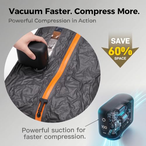 Roseek Travel Vacuum Bags With Pump, 2 Pack 22L Compression Kit For Clothes - image 6