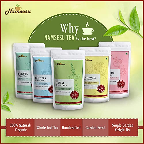 Image of Namsesu Peach Green Tea Loose Leaves 50gm Pack | Boost Immunity, Helps Weight Loss | 25-27 Cups