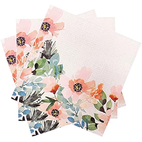 Betop House 100 Pcs Wildflower Cocktail Party Beverage Dessert Table Decorative 3-Ply Paper Napkins for Wedding Shower Engagement Anniversary Luncheon Dinner Cocktail Buffet Table Decorations Cover