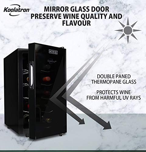 Urban Series 10 Bottle Single Zone Wine Cooler, Thermoelectric Wine Fridge, 1 Cubic Foot Freestanding Wine Cellar for Small Kitchen, Apartment, Condo, Cottage, RV