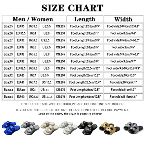 Jfxgjuv Skull Design Single Band Slides, Skull Slippers for Women Men, Soft EVA Thick Sole Anti-Slip Quick Drying Cloud Slippers Bathroom Pool Beach Sandals2