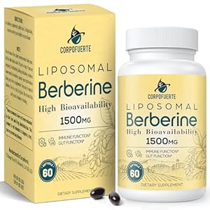 Liposomal Berberine HCl 1500 mg – Berberine Supplement Activates AMPK & GLP-1 – Supports Reduces Body Burden in Women and Men (1 Pack)