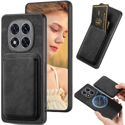 Ysnzaq Rétro Pochette Portefeuille Magnétique Coque pour Xiaomi Redmi Note 14 Pro 5G, Premium Cuir PU Antichoc Ultra Mince Coque avec Détachable Porte-Cartes pour Redmi Note 14 Pro 5G.CK Black