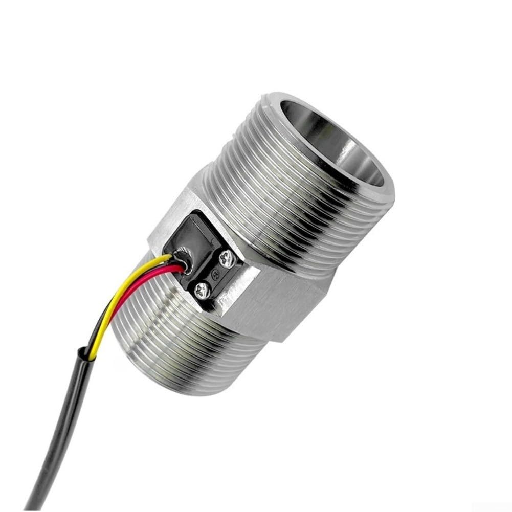 Sensor de flujo de agua efecto Hall, acero inoxidable 304, 9-150 litros por minuto, alta resistencia a la presión, para circulación de bomba de calor, CC 3 V, 5 V, 12 V, 24 V, conexión