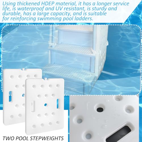 2 Pesos para Escalera de Piscina, HDPE, Blanco, Universal miniatura 3