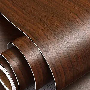 NAREVAL Wooden Wallpaper for Wood Grain Self Adhesive Waterproof Wallpaper PVC Stickers Wooden Door Wardrobe Desktop Almirah Cupboard, Tabletop, Wall, Door Interior Self Adhesive Wood Grain Wallpaper Waterproof Old Furniture Vinyl Stickers Wooden Door Wardrobe Desktop PVC Wall Papers (Dark Wooden A46 Size 60 200 Cm)