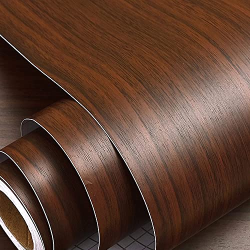Image of NAREVAL Wooden Wallpaper DIY Self Adhesive Wallpaper Vinyl Door, Office, Wooden Furniture, Shelf Liner, Almirah, Table Top, (Dark Wood Y1)