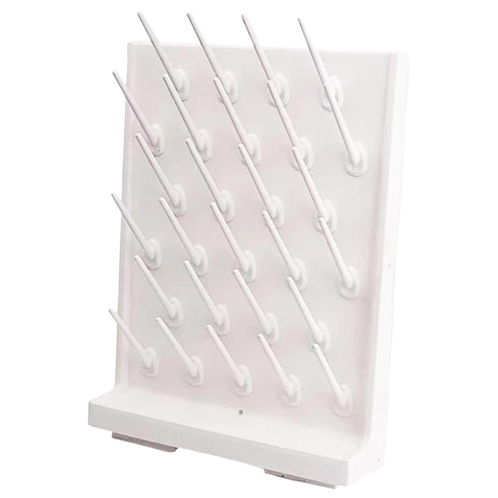 Sharplace Trockengestell für Labor, mit 27 abnehmbaren Stiften, PP-Material, Mehrzweck-Wandmontage oder freistehendes Zubehör, tragbar, 12 x 40 x 55 cm, Weiß