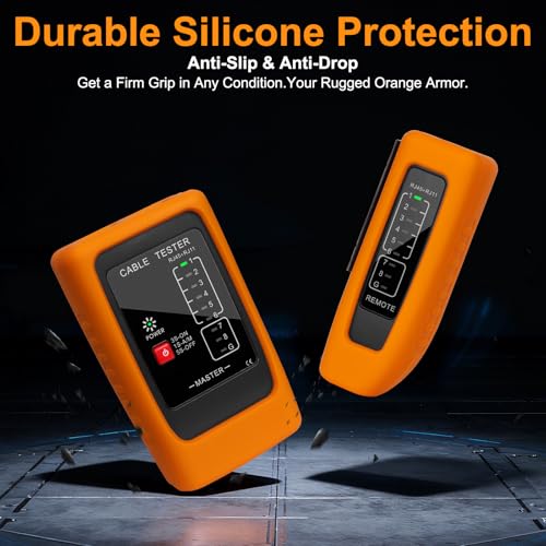 Image of Brileine Network Cable Tester and Ethernet Tester with POE Detection, 300m Remote RJ45 Tester for Cat5 /Cat6 Cable, Automatically Checks Continuity, Open, Short, Crossover (Battery Not Included)