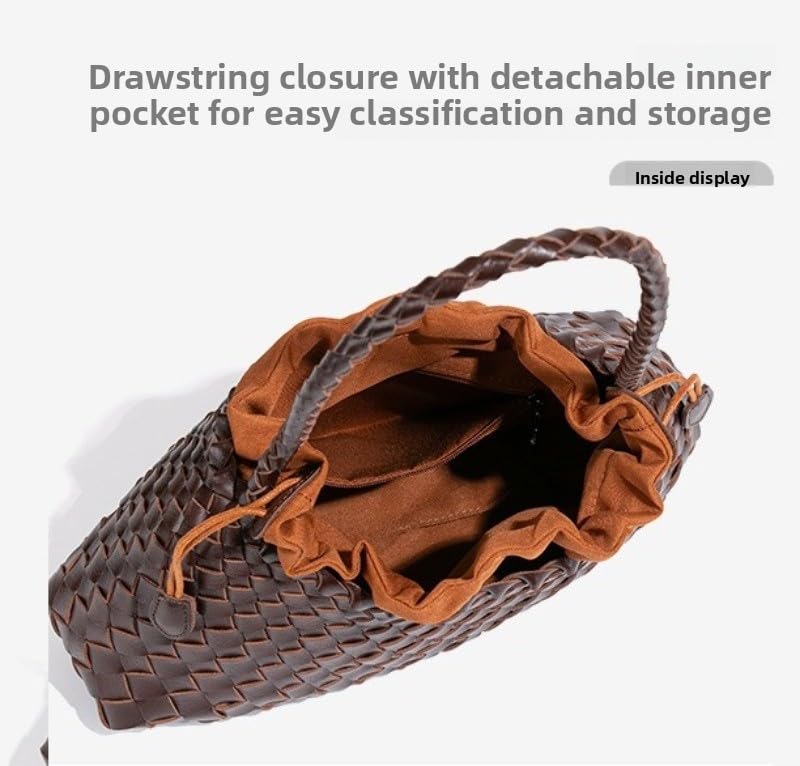 Bolso bandolera de poliuretano tejido vintage para mujer