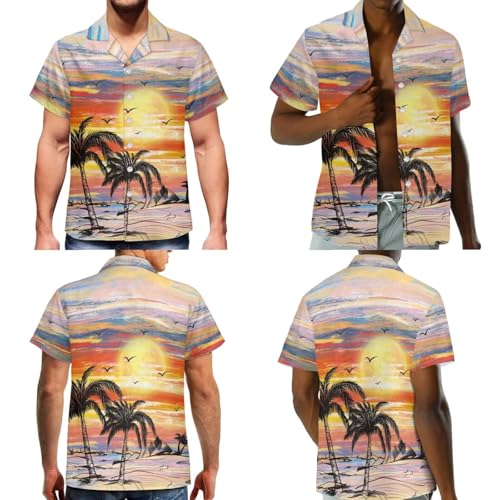 Image of Dreaweet Summer Dresses for Women A-Line Sleeveless Flowy Sun Dresses,Men's Casual Button-Down Shirts,Couple Matching Outfits