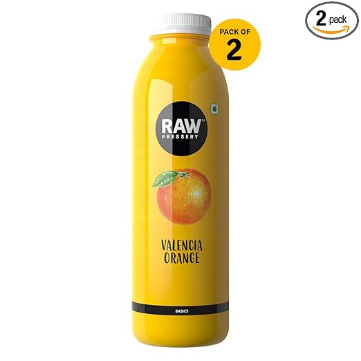Raw Pressery Valencia Orange Juice (2 x 1000ml) Rich in Vitamin C, Natural Energizer & Immunity Booster, Healthy Juice, No Added Sugar, Not From Concentrate